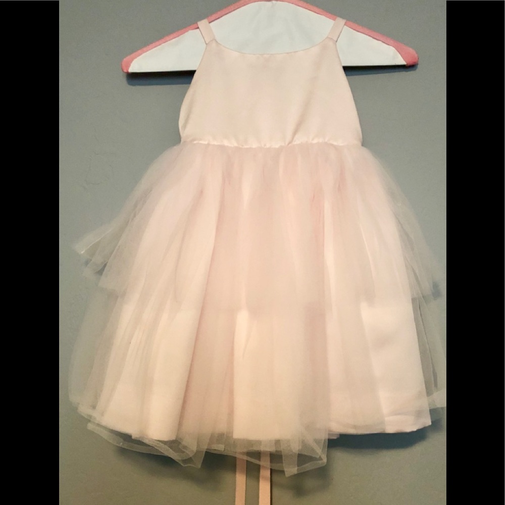 Used Pink Tafetta Button Back Dress